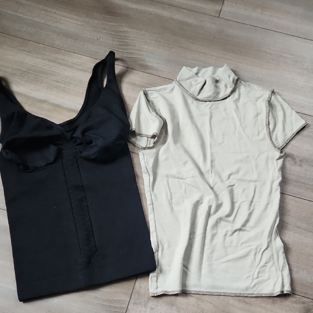 Guess Black Camisole; Sage Mock Neck Top XS
